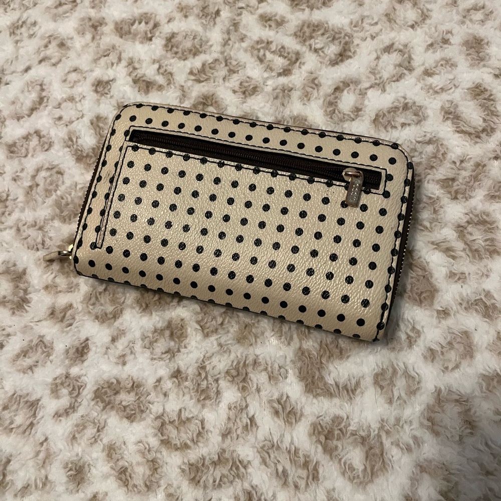 Fossil Cream and Black Polka Dot Wristlet